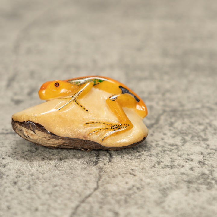 Poison Dart Frog Tagua Nut Carving