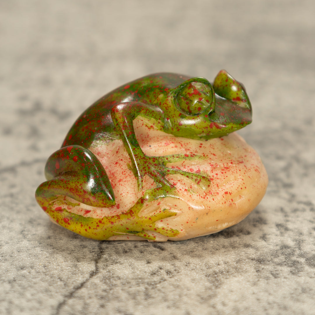 Poison Dart Frog Tagua Nut Carving