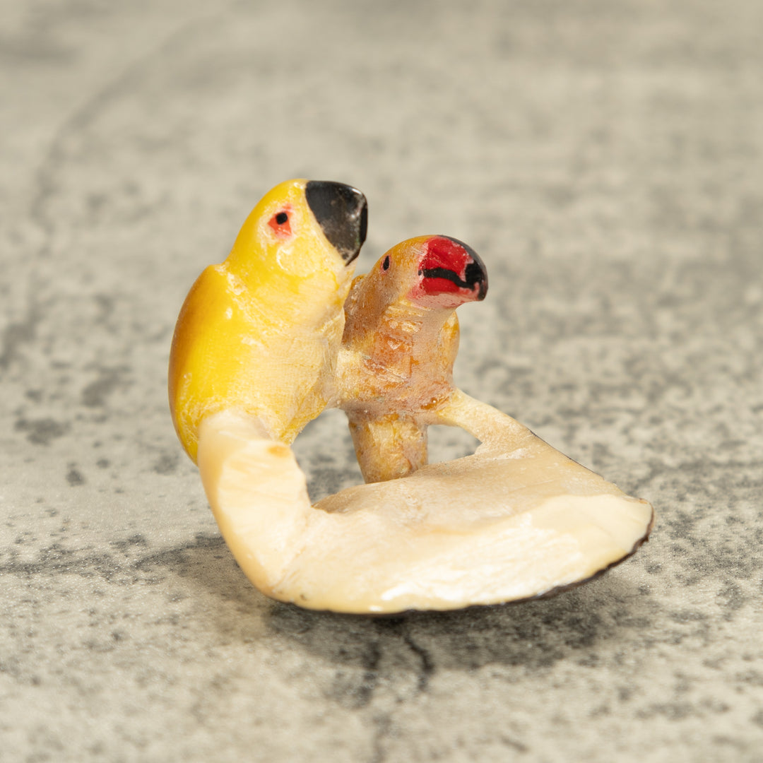 Vintage Two Bird Tagua Nut Carving