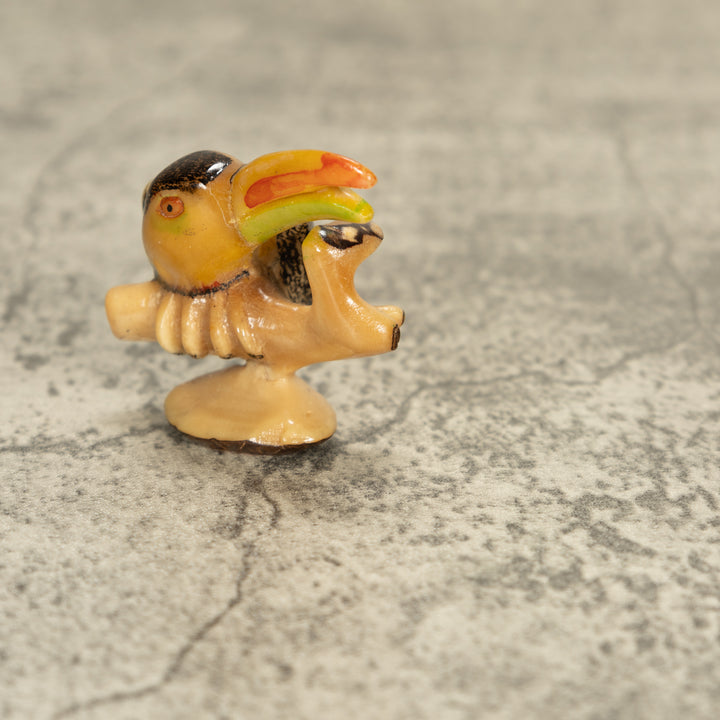 Vintage Toucan Parrot Bird Tagua Nut Carving