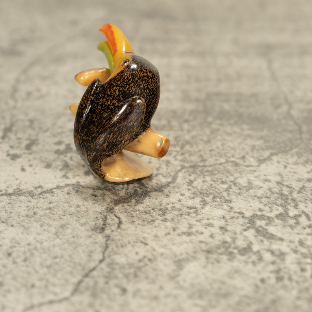 Vintage Toucan Parrot Bird Tagua Nut Carving