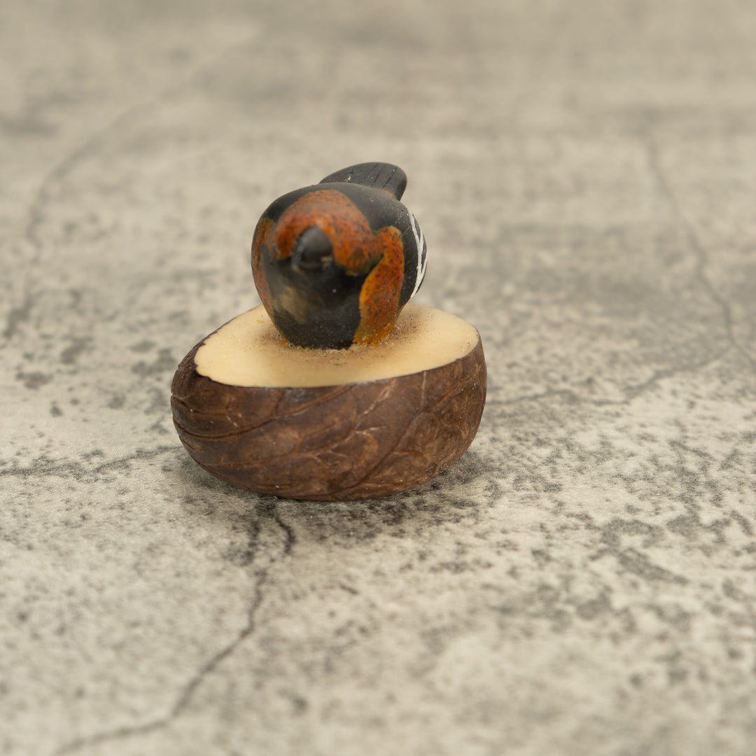 Vintage Seedeater Bird Tagua Nut Carving