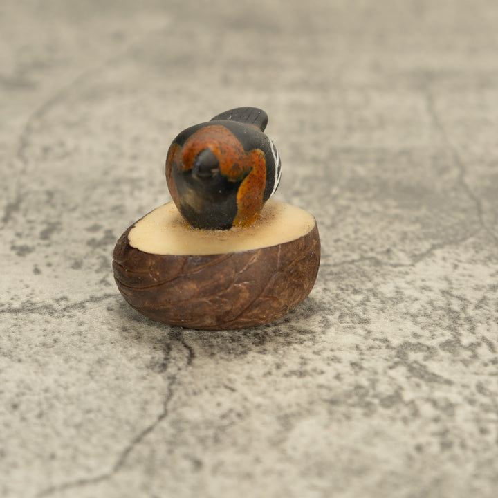 Vintage Seedeater Bird Tagua Nut Carving