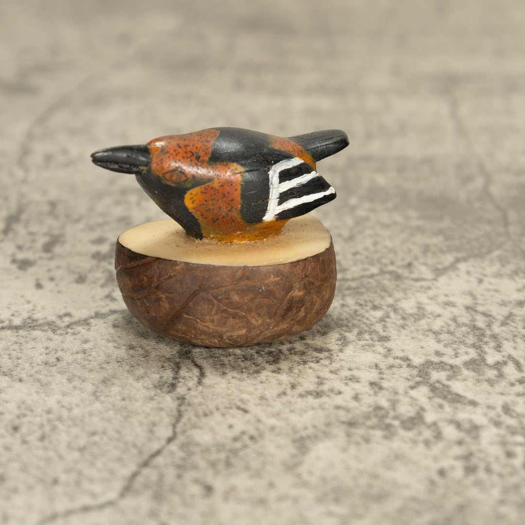 Vintage Seedeater Bird Tagua Nut Carving