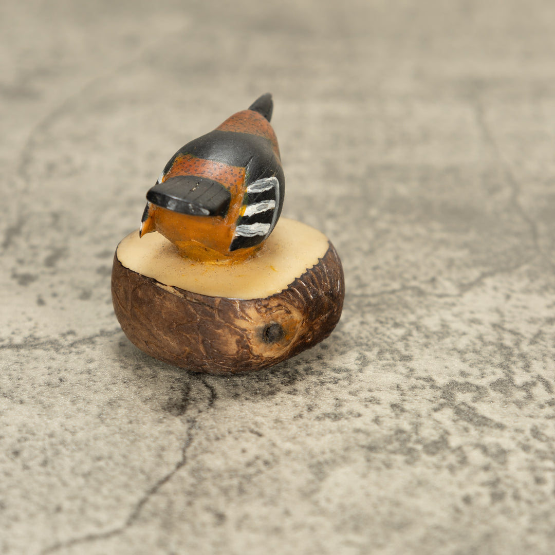Vintage Seedeater Bird Tagua Nut Carving