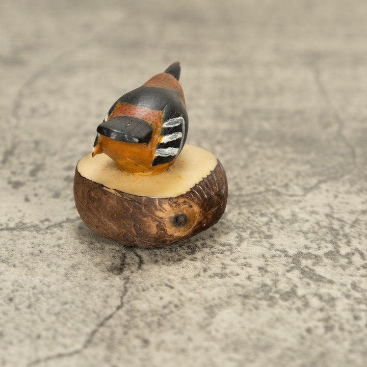 Vintage Seedeater Bird Tagua Nut Carving