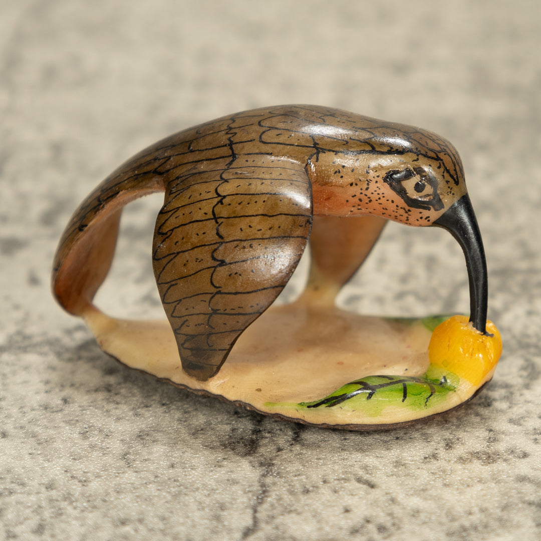 Vintage Hummingbird Bird Tagua Nut Carving