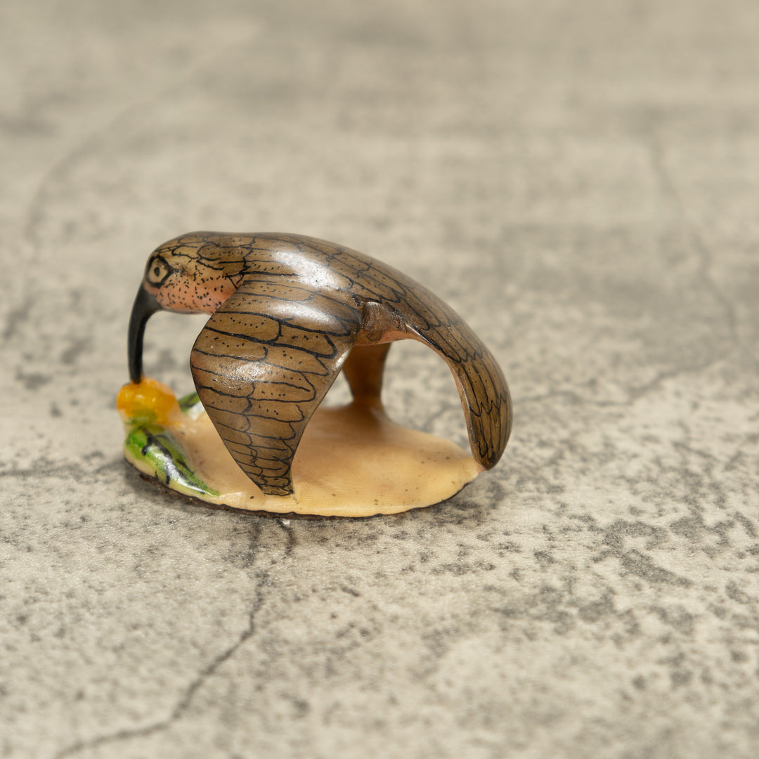 Vintage Hummingbird Bird Tagua Nut Carving