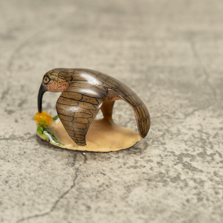 Vintage Hummingbird Bird Tagua Nut Carving