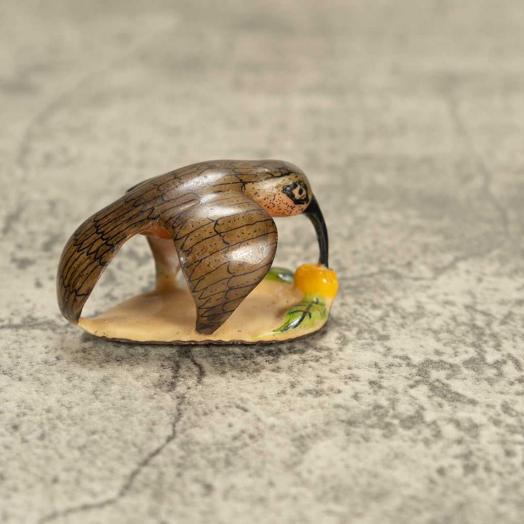 Vintage Hummingbird Bird Tagua Nut Carving