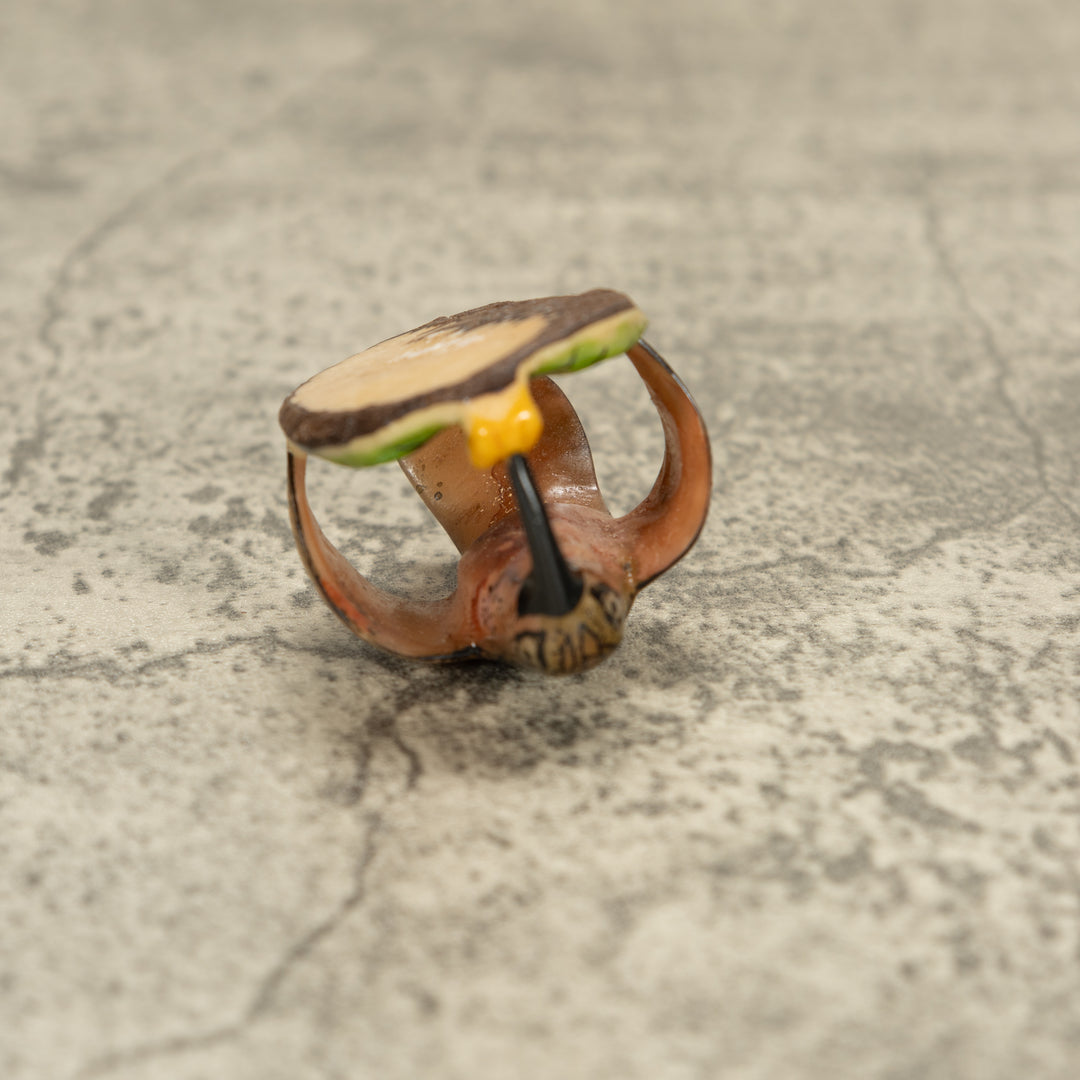 Vintage Hummingbird Bird Tagua Nut Carving