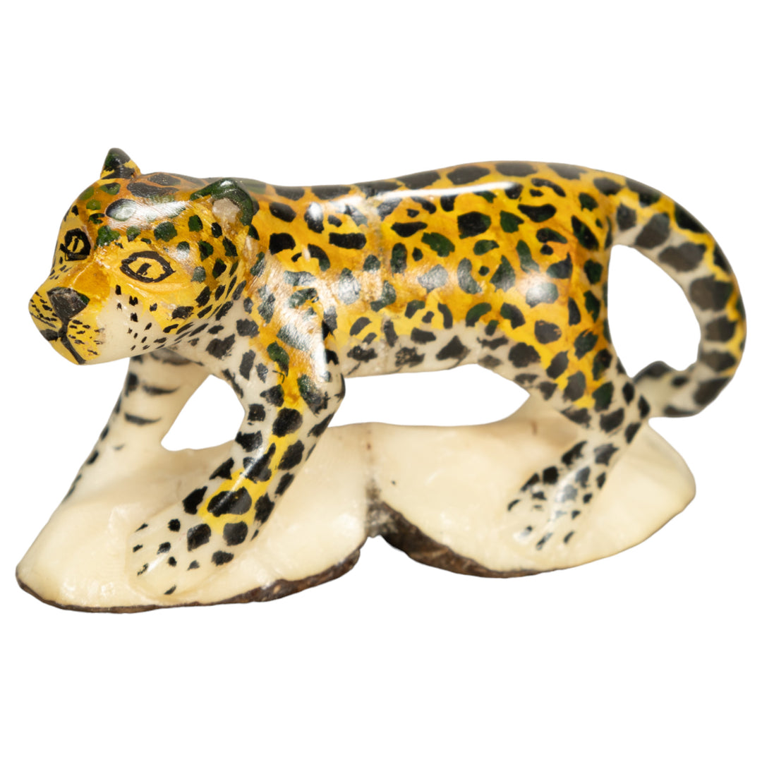 Large Jaguar Cat Tagua Nut Carving