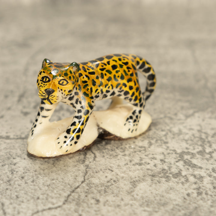 Large Jaguar Cat Tagua Nut Carving
