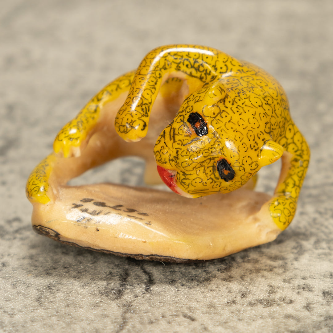 Vintage Puma Cat Tagua Nut Carving