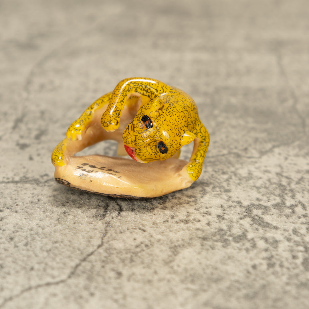 Vintage Puma Cat Tagua Nut Carving