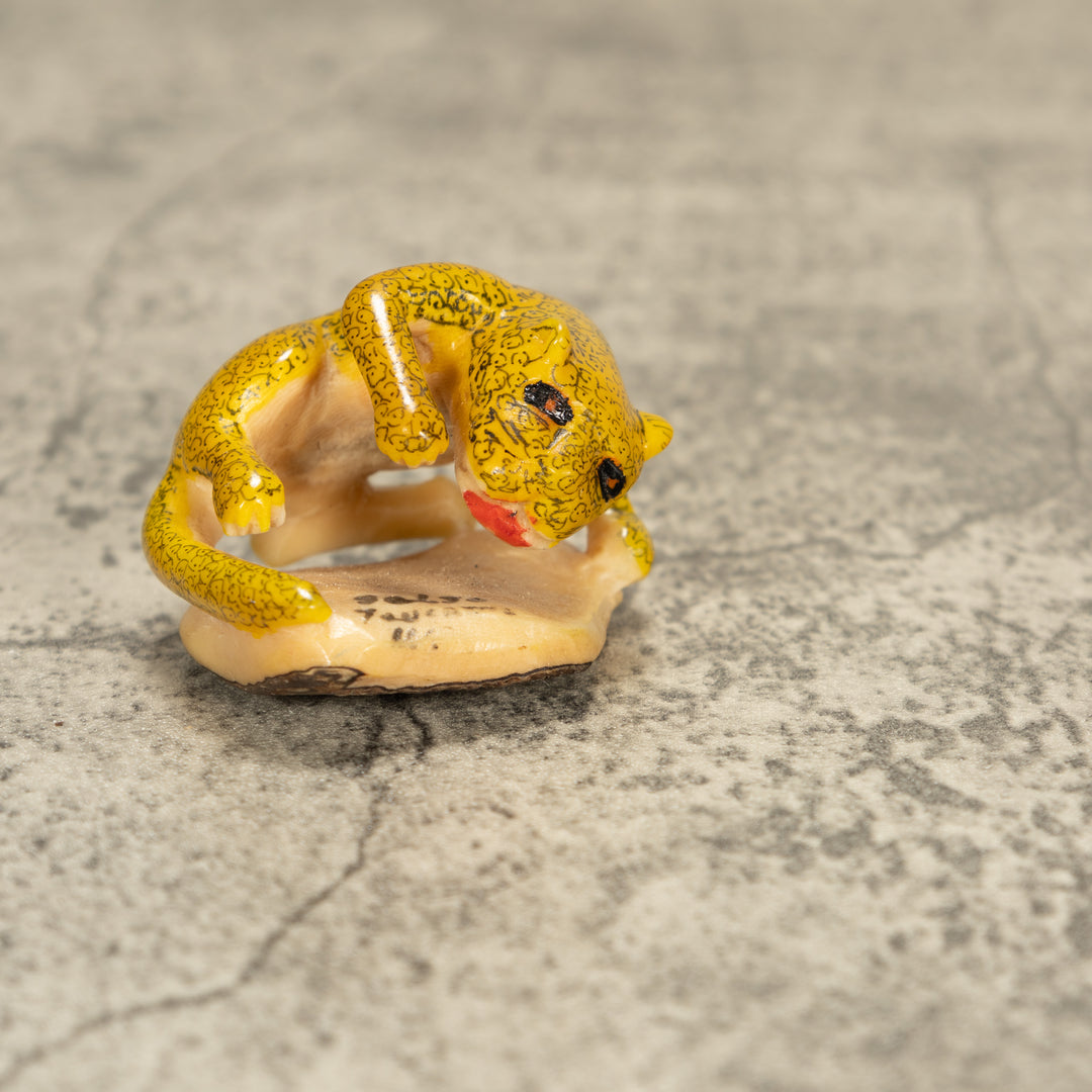 Vintage Puma Cat Tagua Nut Carving
