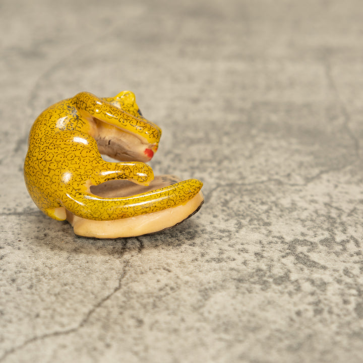 Vintage Puma Cat Tagua Nut Carving