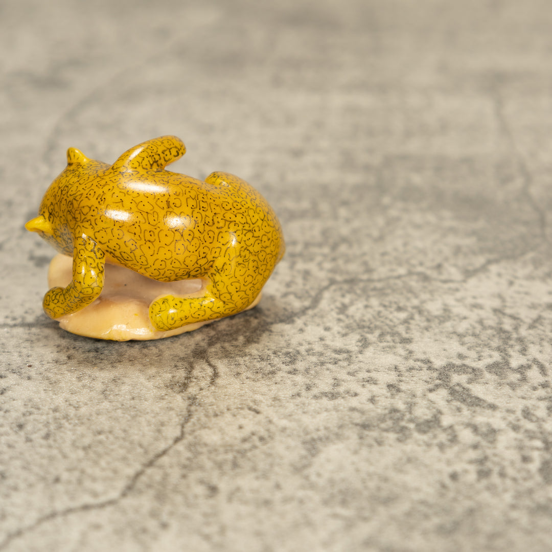 Vintage Puma Cat Tagua Nut Carving