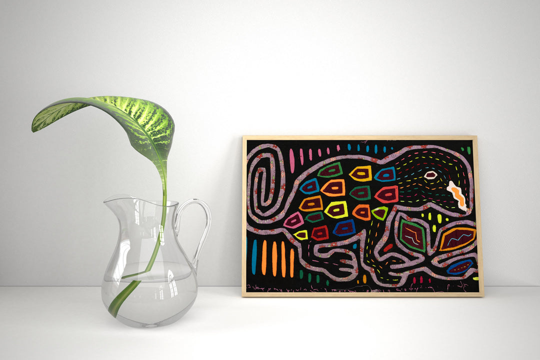 Vintage Gecko Purple Background Material Mola