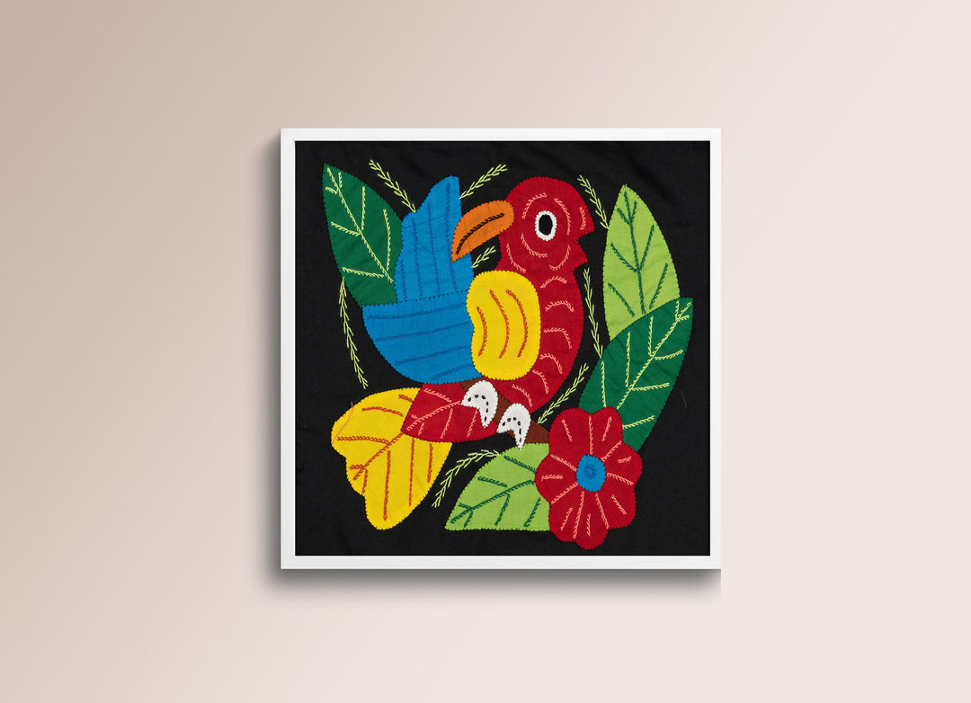 Red Yellow And Blue Bird with Flower Molita
