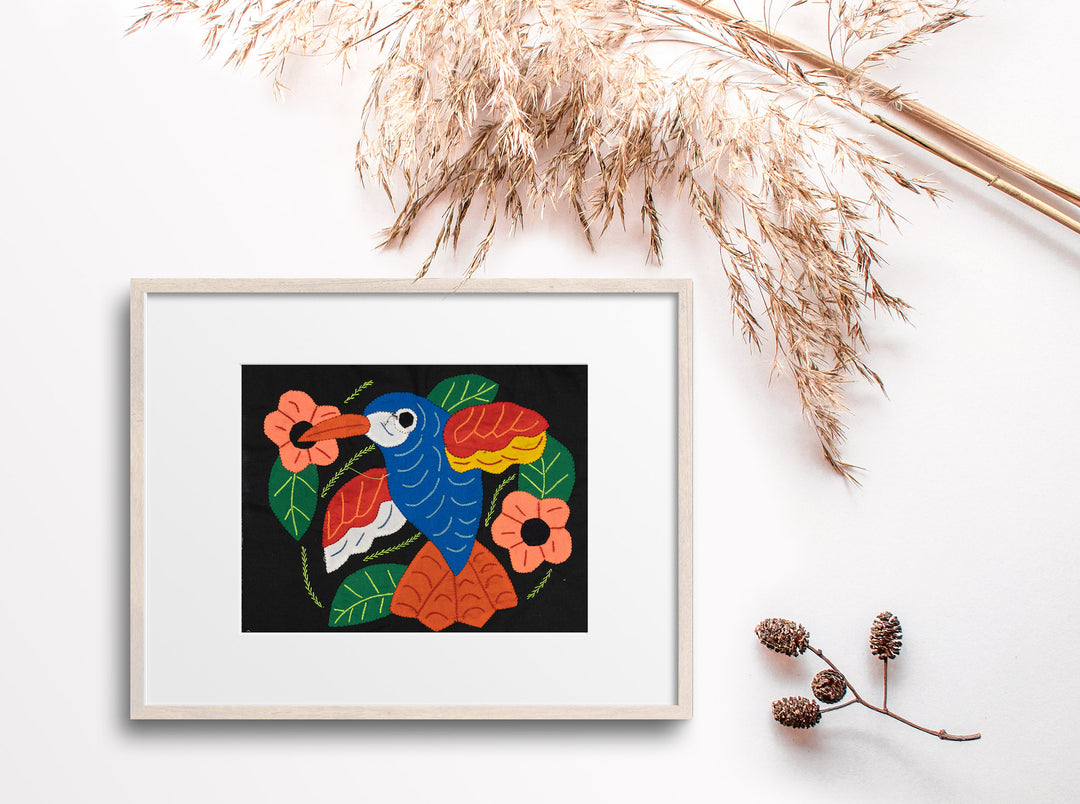 Blue Hummingbird with Flower Molita