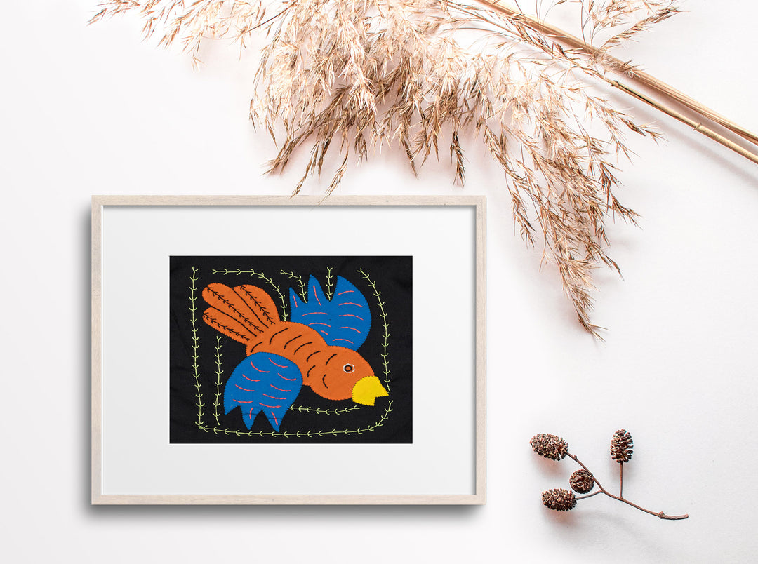 Orange And Blue Dive Bomber Bird Molita