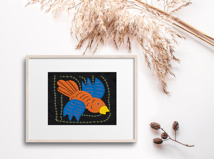 Orange And Blue Dive Bomber Bird Molita