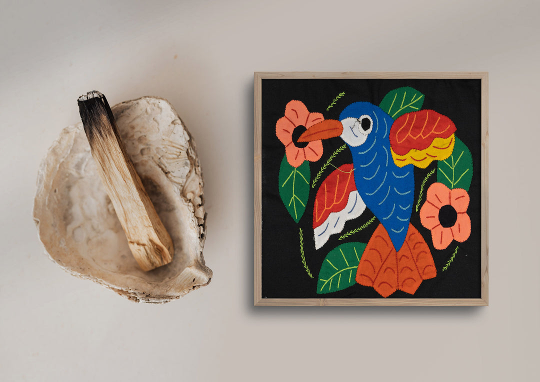 Blue Hummingbird with Flower Molita