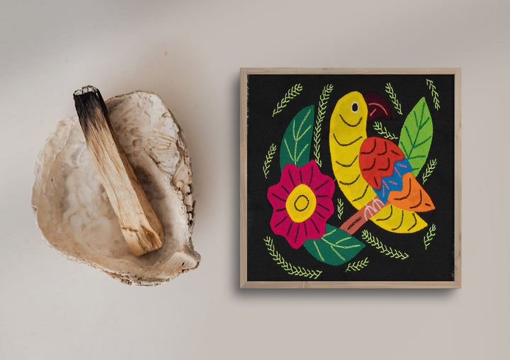 Yellow Canary Bird with Flower Molita
