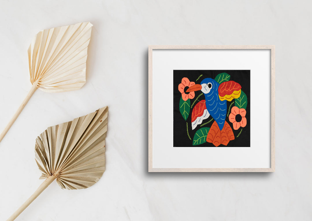Blue Hummingbird with Flower Molita