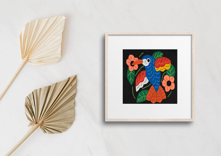 Blue Hummingbird with Flower Molita