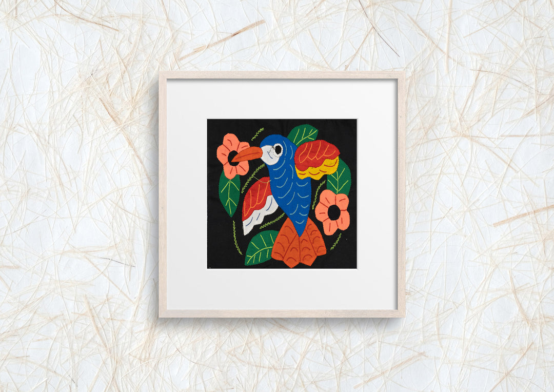 Blue Hummingbird with Flower Molita