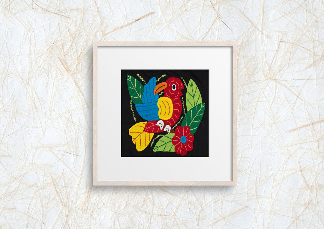 Red Yellow And Blue Bird with Flower Molita