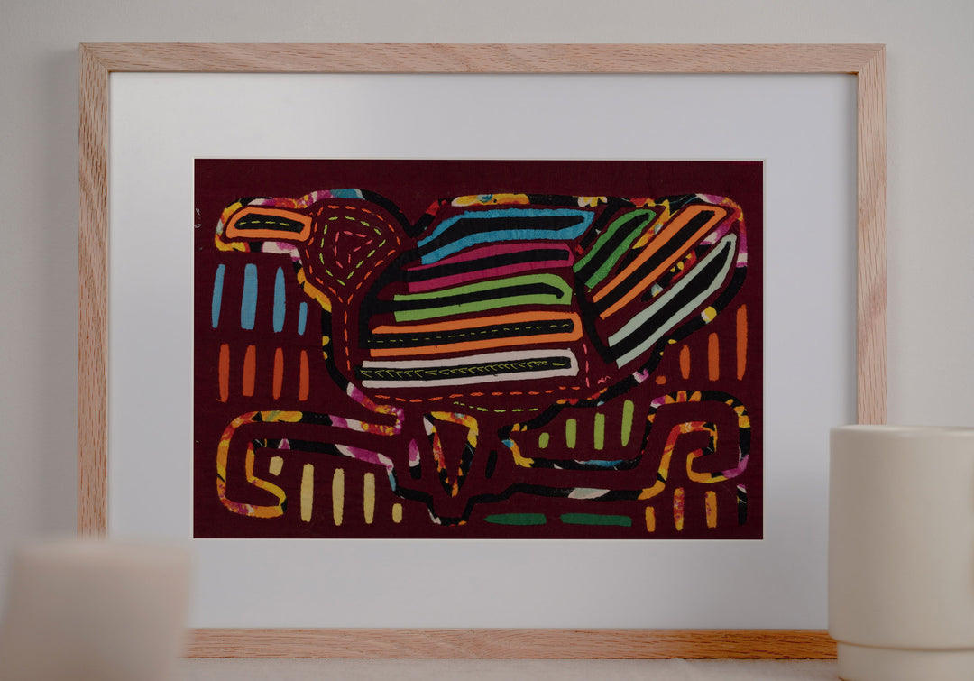 Red Robin Bird with Rainbow Wings Mola