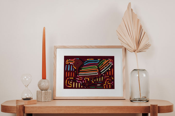 Red Robin Bird with Rainbow Wings Mola