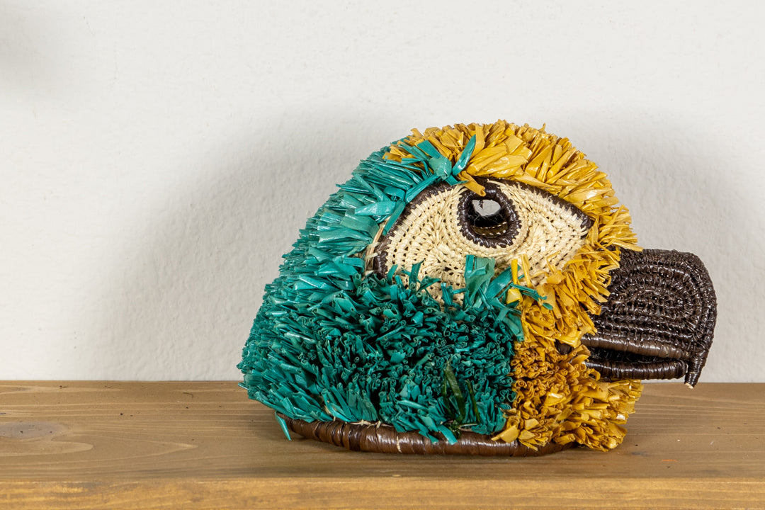 Teal and Yellow Macaw Mask