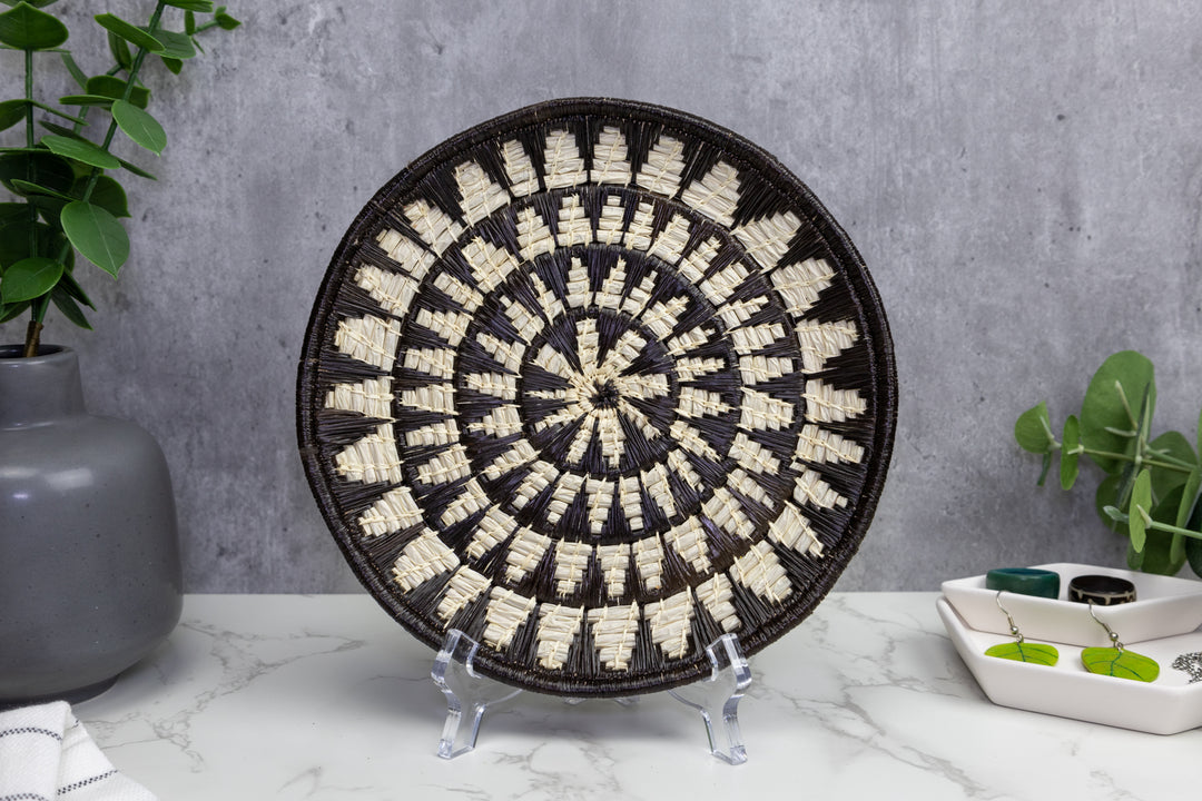 Small Woven Basket Plate, Basket Wall Decor