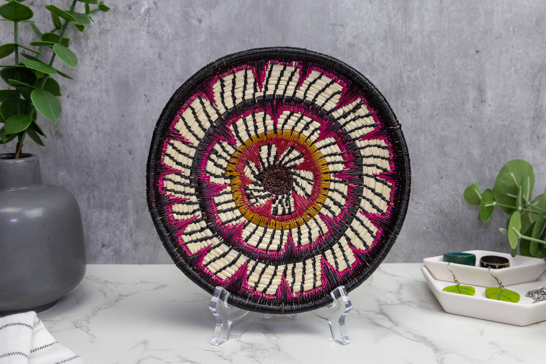 Small Woven Basket Plate, Basket Wall Decor
