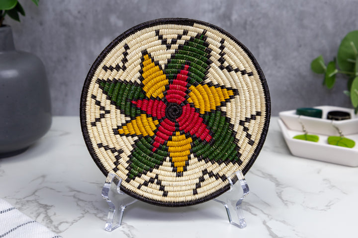 Woven Small Basket Plate, Basket Wall Decor
