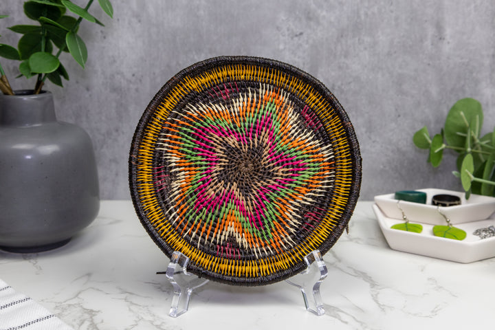 Woven Small Basket Plate, Basket Wall Decor
