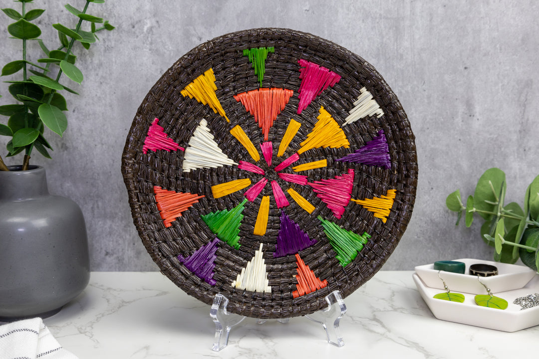 Small Woven Basket Plate, Basket Wall Decor