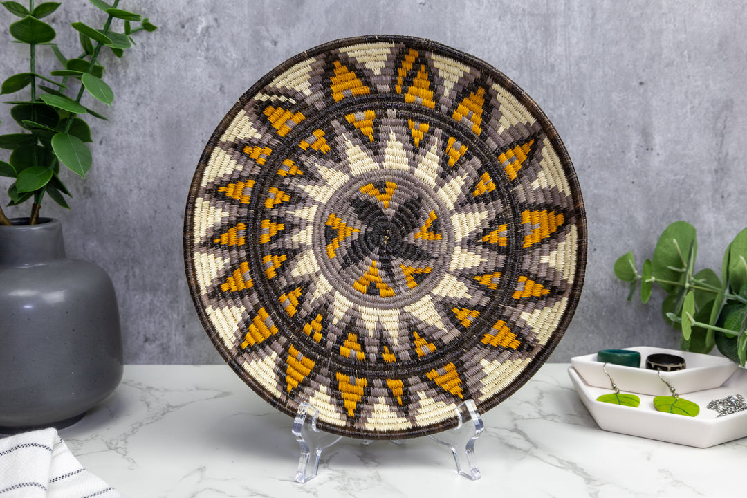 Small Woven Basket Plate, Basket Wall Decor