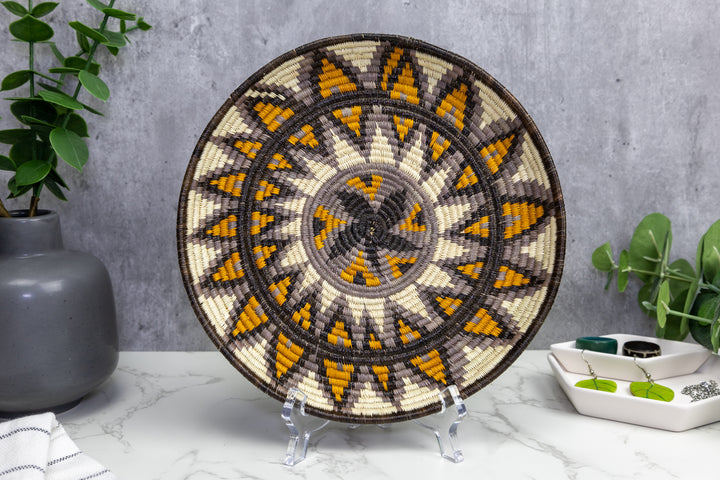 Small Woven Basket Plate, Basket Wall Decor