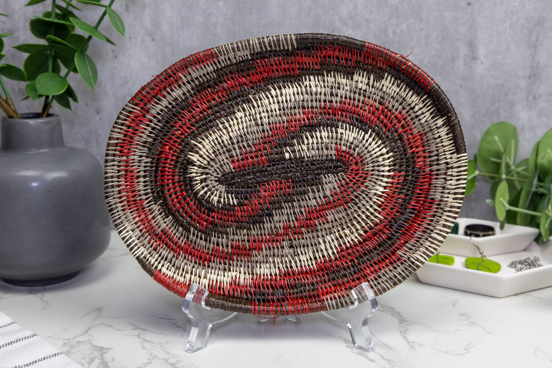 Woven Small Basket Plate, Basket Wall Decor