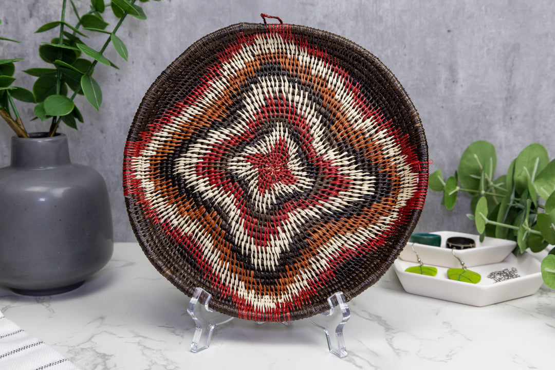 Woven Small Basket Plate, Basket Wall Decor