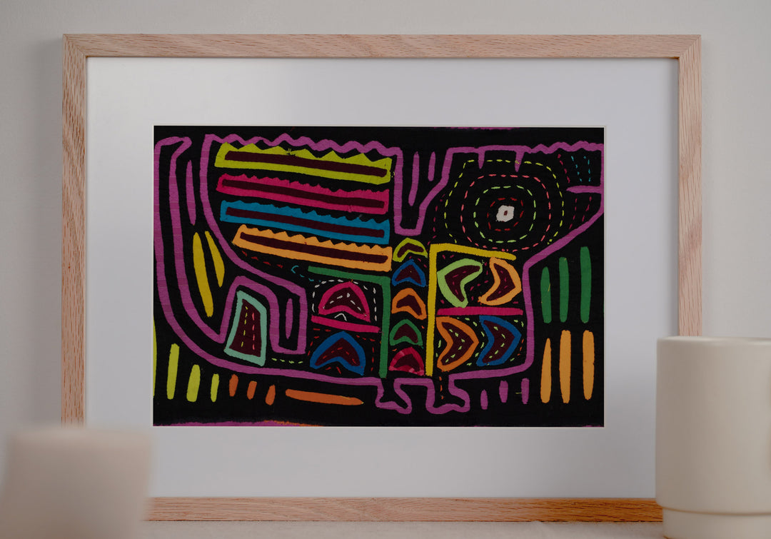 Vintage Black and Purple Puppy Dog Mola