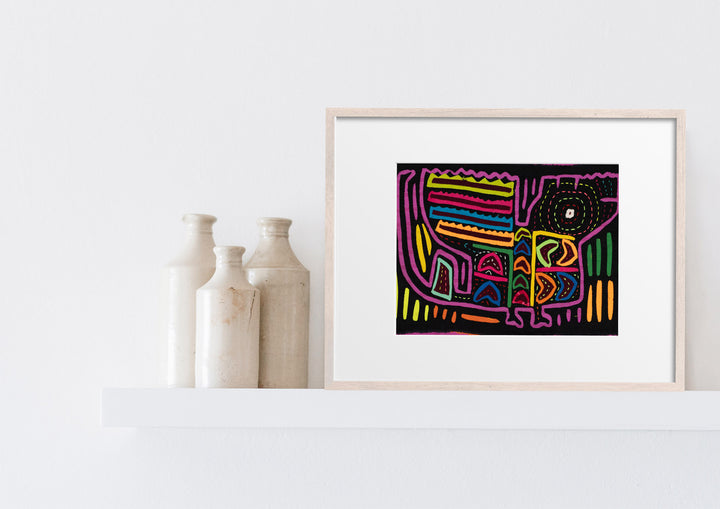 Vintage Black and Purple Puppy Dog Mola