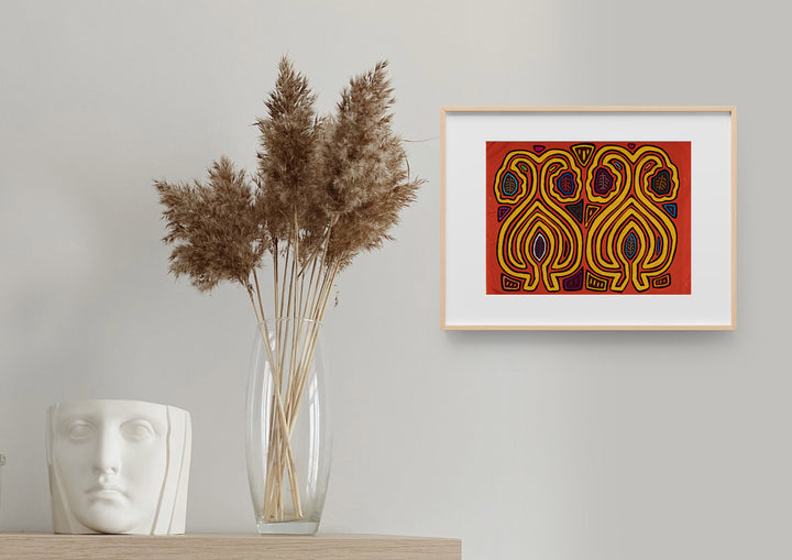 Orange And Yellow Optical Illusion Dog Mola