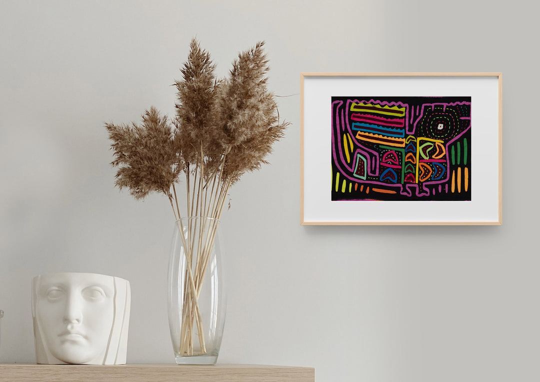 Vintage Black and Purple Puppy Dog Mola