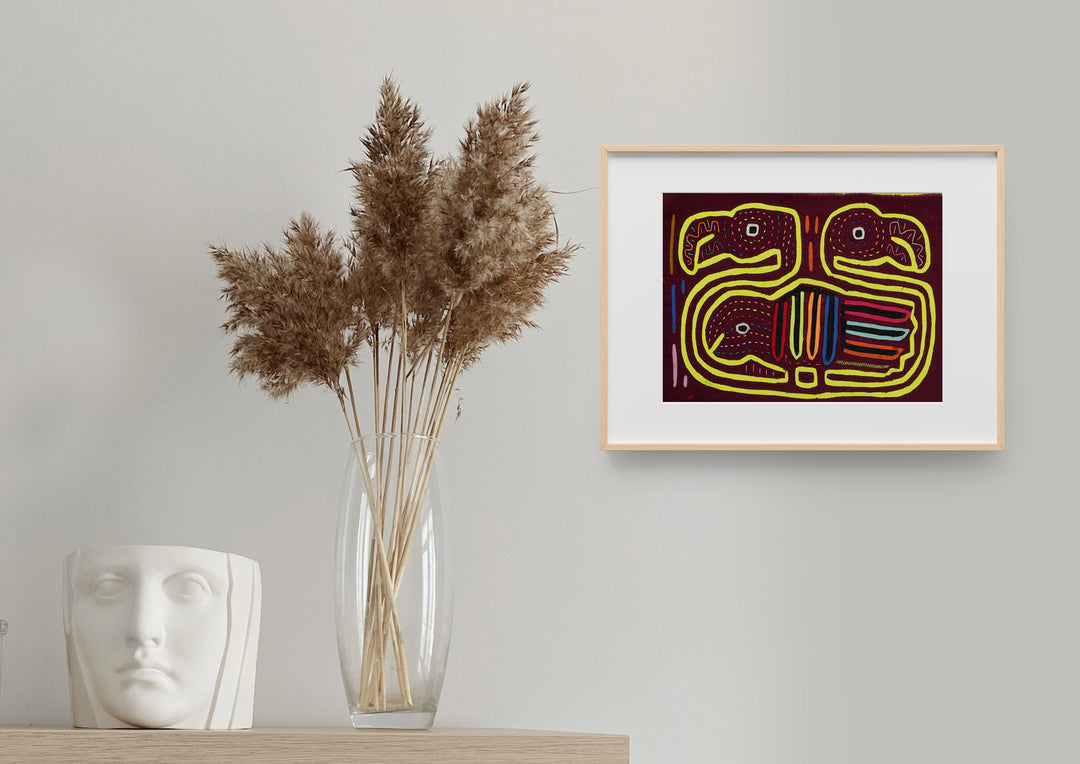 Vintage Burgundy and Chartreous Family Affair Mola